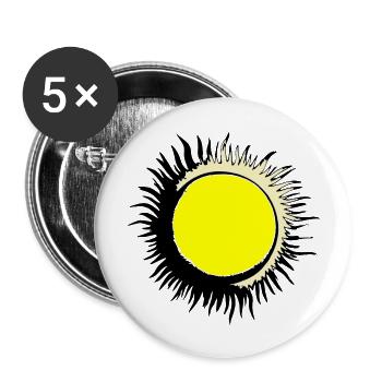 Sun Summer Watercolor Nature Beach Sky Vector - Buttons large 2.2''/56 mm (5-pack) - white - Front