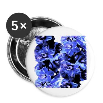 Jacinthe bleu - Lot de 5 grands badges (56 mm) - blanc - Devant