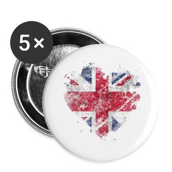 Angleterre Royaume-Uni Londres Anglais britannique Royaume-Uni - Lot de 5 grands badges (56 mm) - blanc - Devant