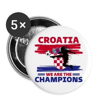 Croatia Football 2022 supporter of Croatia footbal - Buttons large 2.2''/56 mm (5-pack) - white - Front