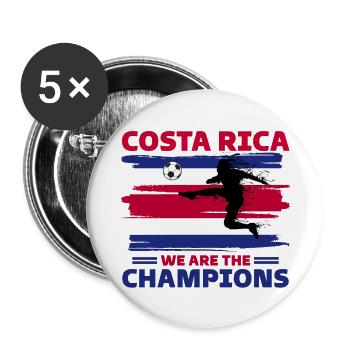 Costa Rica Football 2022 supporter Costa Rica - Buttons large 2.2''/56 mm (5-pack) - white - Front