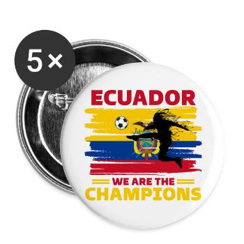 Ecuador Football 2022 Ecuadorian football fan - Buttons large 2.2''/56 mm (5-pack) - white - Front