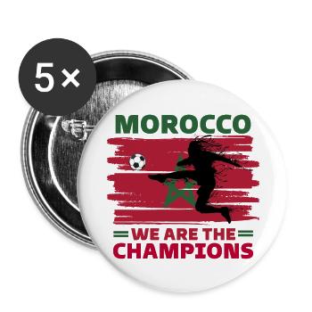 Morocco Football 2022 supporter of Morocco footbal - Buttons large 2.2''/56 mm (5-pack) - white - Front
