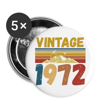 vintage 1972 - Buttons large 2.2''/56 mm (5-pack) - white - Front