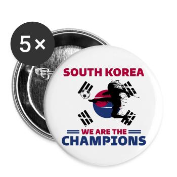 South Korea Football 2022 Korea football fan - Buttons large 2.2''/56 mm (5-pack) - white - Front