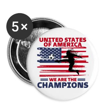 United States of America Football 2022 supporter - Buttons large 2.2''/56 mm (5-pack) - white - Front