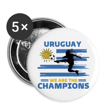 Uruguay Football 2022 Uruguayan Fan Football - Buttons large 2.2''/56 mm (5-pack) - white - Front