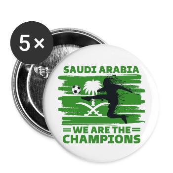 Saudi Arabia Football 2022 Saudi supporter - Buttons large 2.2''/56 mm (5-pack) - white - Front