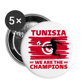 Tunisia Football 2022 supporter of Tunisia footbal - Buttons large 2.2''/56 mm (5-pack) - white - Front