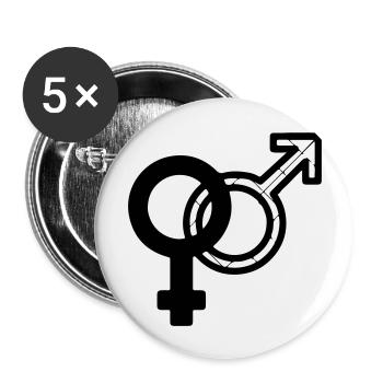 mâleandfemale - Lot de 5 grands badges (56 mm) - blanc - Devant