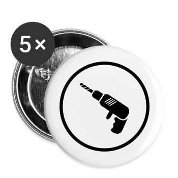 Bohrmaschine - Buttons groß 56 mm (5er Pack) - Weiß - Vorne