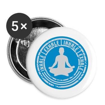 Inspirez expirez Yoga citation - Lot de 5 grands badges (56 mm) - blanc - Devant