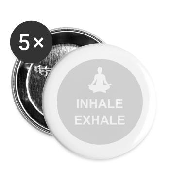 Inspirez expirez Yoga citation - Lot de 5 grands badges (56 mm) - blanc - Devant