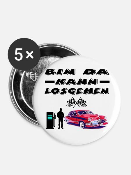 Auto - Buttons groß 56 mm (5er Pack) - Weiß