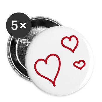 Herzensangelegenheit - Buttons groß 56 mm (5er Pack) - Weiß - Vorne