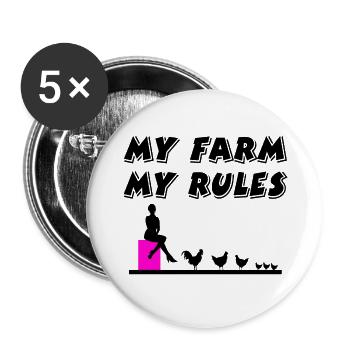 Farm - Buttons large 2.2''/56 mm (5-pack) - white - Front