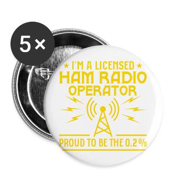 I'm A Licensed Ham Radio Operator Enthusiast Amat - Buttons large 2.2''/56 mm (5-pack) - white - Front