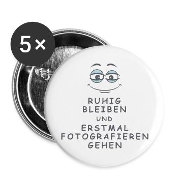 Fotografieren gehen - Buttons groß 56 mm (5er Pack) - Weiß - Vorne