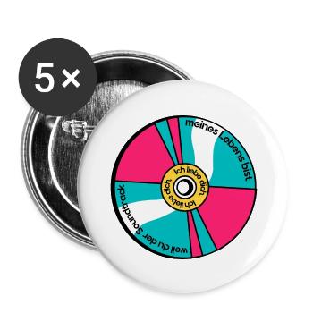 Du bist der Soundtrack meines lebens - Buttons groß 56 mm (5er Pack) - Weiß - Vorne