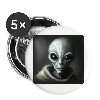 Alien - Buttons large 2.2''/56 mm (5-pack) - white - Front
