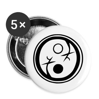 Yin Yang Signe Symbole Paix Bonheur Vecteur 2 - Lot de 5 grands badges (56 mm) - blanc - Devant