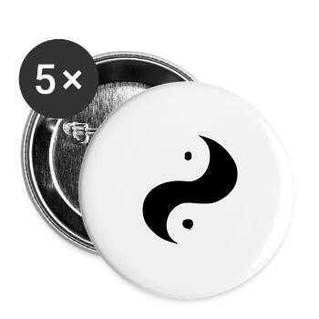 Yin Yang Signe Symbole Paix Bonheur Vecteur 5 - Lot de 5 grands badges (56 mm) - blanc - Devant