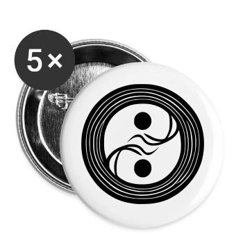 Yin Yang Signe Symbole Paix Bonheur Vecteur 4 - Lot de 5 grands badges (56 mm) - blanc - Devant