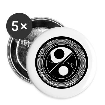 Yin Yang Sign Symbol Peace Happiness Vector 15 - Buttons large 2.2''/56 mm (5-pack) - white - Front