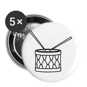 Décoration de tambour transparent - Lot de 5 grands badges (56 mm) - blanc - Devant