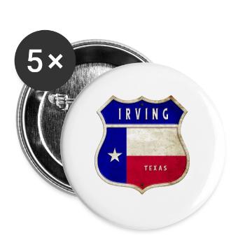 Irving Texas Crest Flag Design - Buttons large 2.2''/56 mm (5-pack) - white - Front