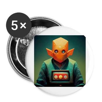 Lucky Gamer - Buttons groß 56 mm (5er Pack) - Weiß - Vorne