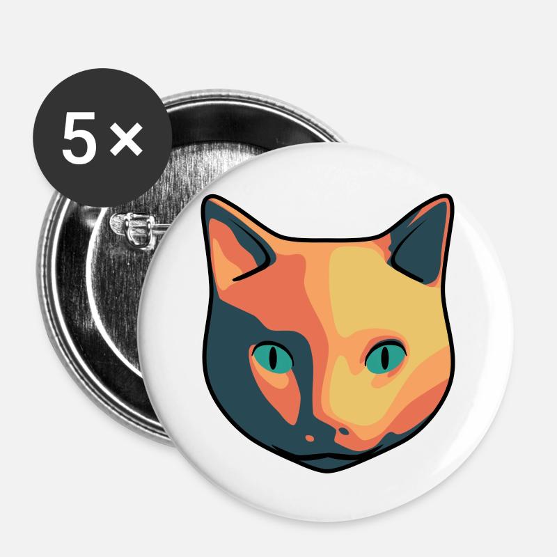 Cat - Buttons large 2.2''/56 mm (5-pack) - white