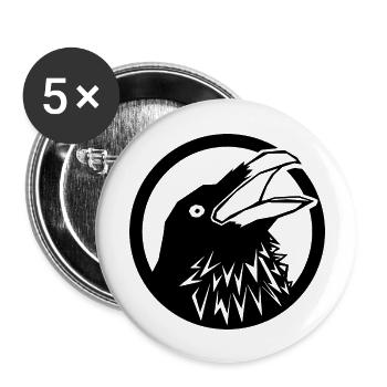 Rabe - Buttons groß 56 mm (5er Pack) - Weiß - Vorne
