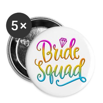 Braut Braut Hochzeit Junggesellenabschied Brautjungfernabschied - Buttons groß 56 mm (5er Pack) - Weiß - Vorne