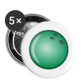 Bowling - Buttons groß 56 mm (5er Pack) - Weiß - Vorne