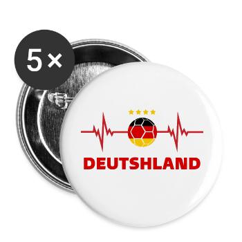 Germany Football 2022 deutshland Heartbeat Germany - Buttons large 2.2''/56 mm (5-pack) - white - Front