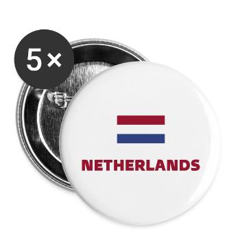 Pays-Bas de football 2022 Holland Heartbeat - Lot de 5 grands badges (56 mm) - blanc - Devant
