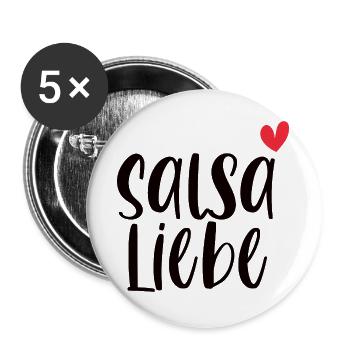 Salsa Liebe! Tänzerin Tänzer tanzen Geschenk - Buttons groß 56 mm (5er Pack) - Weiß - Vorne