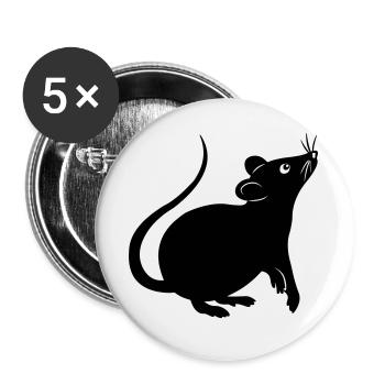 Rat shadow figure year of the rat - Buttons large 2.2''/56 mm (5-pack) - white - Front