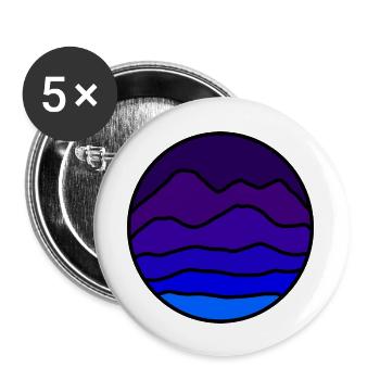 Farbige Berge - Buttons groß 56 mm (5er Pack) - Weiß - Vorne