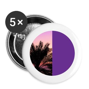 T-Shirt Urlaub Strand Palmen Ferien Sommer Sonne - Buttons groß 56 mm (5er Pack) - Weiß - Vorne