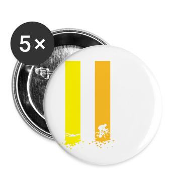 triathlon swim bike run - Buttons groß 56 mm (5er Pack) - Weiß - Vorne