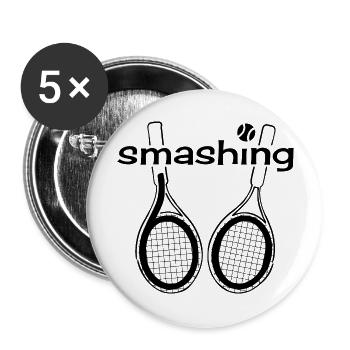 Smashing 60 - Happy Birthday tennis player - Buttons groß 56 mm (5er Pack) - Weiß - Vorne