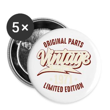 Vintage 1971 Limited Edition - Buttons large 2.2''/56 mm (5-pack) - white - Front