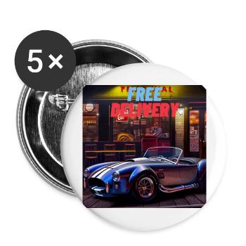 FREE DELIVERY - Buttons groß 56 mm (5er Pack) - Weiß - Vorne