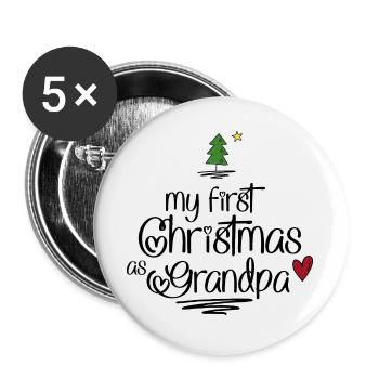 Cadeaux amusants pour grand-père pour Noël - Lot de 5 grands badges (56 mm) - blanc - Devant