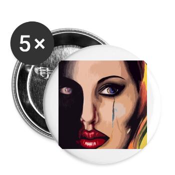 Portrait of a woman, digital painting - Buttons large 2.2''/56 mm (5-pack) - white - Front