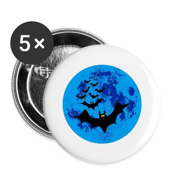 Vampirfledermäuse gegen den blauen Mond - Buttons groß 56 mm (5er Pack) - Weiß - Vorne
