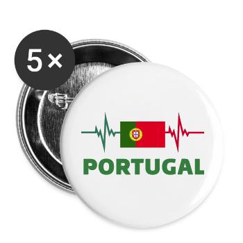 Portugal Football 2022 heartbeat Portugal - Buttons large 2.2''/56 mm (5-pack) - white - Front