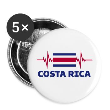 Costa Rica Football 2022 heartbeat - Buttons large 2.2''/56 mm (5-pack) - white - Front